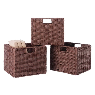 4pc Adriana Storage Bench With Baskets Walnut - Winsome 11 4pc Adriana Storage Bench With Baskets Walnut - Winsome - Image 11