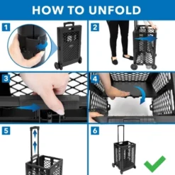 Mount-It! Heavy-Lifting Rolling Mesh Utility Cart | 55 Lbs. Weight Capacity | Black | Perfect For Use At Home, Office, Business, Travel & Shopping -Cheap Furniture Store GUEST 08fb31e1 9605 463d 8c70 babe8d2bd2d3