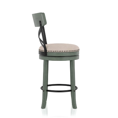 Set Of 2 Lynick Cross Back Swivel Counter Height Barstools - HOMES: Inside + Out 2 Set Of 2 Lynick Cross Back Swivel Counter Height Barstools - HOMES: Inside + Out - Image 2