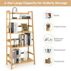 Costway 4-Tier Bookshelf Bamboo Ladder Shelf Bathroom Shelves Storage Plant Stand Rack 14 Costway 4-Tier Bookshelf Bamboo Ladder Shelf Bathroom Shelves Storage Plant Stand Rack -Cheap Furniture Store GUEST 0bbf353d 7c4d 44c7 b492 a73c9ea9dcf4