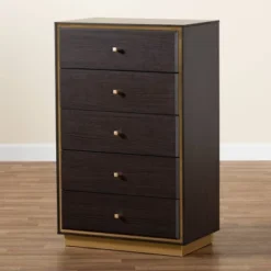 Cormac Wood And Metal 5 Drawer Storage Chest - Baxton Studio -Cheap Furniture Store GUEST 1711720e 6f32 4cec 9cd4 81e45344d5cb