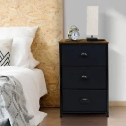 Sorbus Nightstand With Drawers For Home Bedroom And More Dark Brown