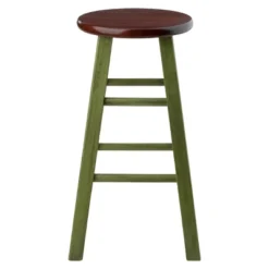 24"Ivy Counter Height Barstool - Green - Winsome