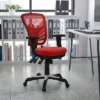 Emma And Oliver Mid-Back Mesh Triple Paddle Swivel Ergonomic Office Chair With Adjustable Arms