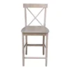 X Back Stool Washed Gray/Taupe - International Concepts