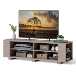 Costway 59'' Wood TV Stand Console Storage Entertainment Media Center W/ Adjustable Shelf -Cheap Furniture Store GUEST 2504eb10 e5f3 4e85 a542 8c76da3556db