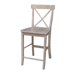 X Back Stool Washed Gray/Taupe - International Concepts -Cheap Furniture Store GUEST 2833457f ccc2 4a58 abf4 5af179ee5baf