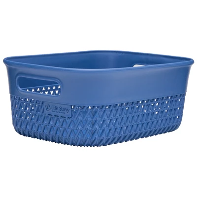 Life Story Lightweight Heavy Duty Storage Woven Basket 4 Quarts, Blue (14 Pack) 1 Life Story Lightweight Heavy Duty Storage Woven Basket 4 Quarts, Blue (14 Pack)