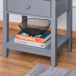 HOMCOM Modern Style Nightstand, Side Table With Drawer And Storage Shelf For Bedroom, Or Living Room, Gray 12 HOMCOM Modern Style Nightstand, Side Table With Drawer And Storage Shelf For Bedroom, Or Living Room, Gray -Cheap Furniture Store GUEST 28e6de70 b9ae 4c9d 8b2b 6b7c1d05cd2d