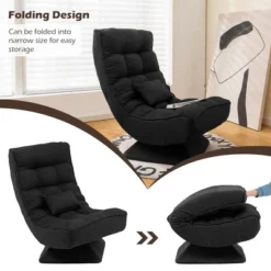 Costway 360° Swivel Floor Chair 5-Level Adjustable Lazy Chair W/ Massage Pillow GreyBlackBrown -Cheap Furniture Store GUEST 2fdb7101 5e0f 4d04 ab5f 4323a96c326e