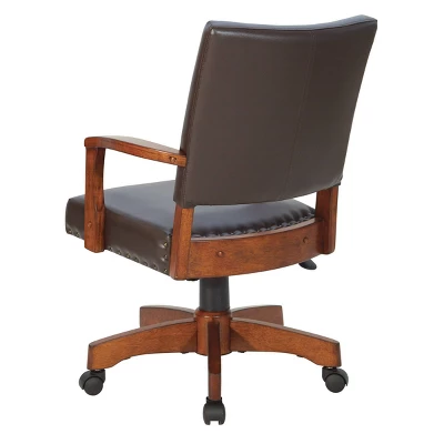Deluxe Wood Bankers Chair Faux Leather - OSP Home Furnishings 4 Deluxe Wood Bankers Chair Faux Leather - OSP Home Furnishings - Image 4