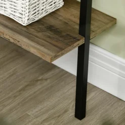 HOMCOM Industrial 5 Tier Ladder Shelf, Wall Mount Storage Shelves Bookcase With Metal Frame, Corner Unit, Plant Flower Rack For Living Room, Balcony, Brown -Cheap Furniture Store GUEST 31df6cb8 6588 464b 8708 10d67dcf6440