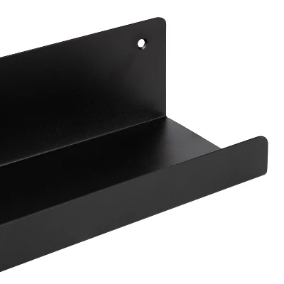 36" Mezzo Modern Metal Ledge Shelf Black - Kate & Laurel All Things Decor 2 36" Mezzo Modern Metal Ledge Shelf Black - Kate & Laurel All Things Decor - Image 2