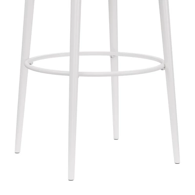 Aubrie Backless 26" Swivel Counter Height Barstool Off White/Silver - Hillsdale Furniture 6 Aubrie Backless 26" Swivel Counter Height Barstool Off White/Silver - Hillsdale Furniture - Image 6
