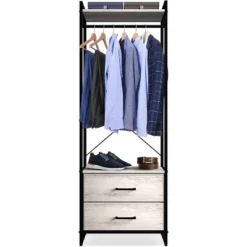Sorbus Clothing Rack With Drawers Garment Stand Dresser Gray -Cheap Furniture Store GUEST 3e793e1e 42b0 4ff8 a53c 77b152917344