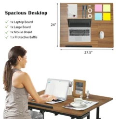 Costway Mobile Stand Up Desk Adjustable Computer Desk Tilting Workstation -Cheap Furniture Store GUEST 3eb2fc7c 41a3 4770 9185 2a351bb3f3ae