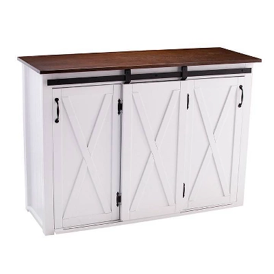 Lashire Barn Door Kitchen Island White - Aiden Lane 2 Lashire Barn Door Kitchen Island White - Aiden Lane - Image 2