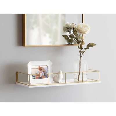 24" X 8" Benbrook Decorative Wall Shelf White - Kate & Laurel All Things Decor 3 24" X 8" Benbrook Decorative Wall Shelf White - Kate & Laurel All Things Decor - Image 3