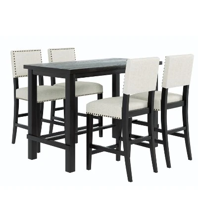 5-Piece Counter Height Dining Set Espresso-ModernLuxe 3 5-Piece Counter Height Dining Set Espresso-ModernLuxe - Image 3