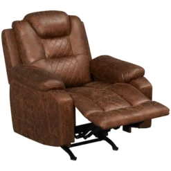 HOMCOM Overstuffed Manual Recliner Chair With Thick Sponge Padded Headrest And Armrest, And Rocking Function, Brown -Cheap Furniture Store GUEST 481ba3f9 f2be 4d8b 80c4 5f69a8a9e5ba