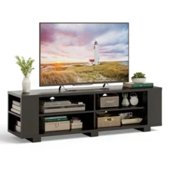 Costway 59'' Wood TV Stand Console Storage Entertainment Media Center W/ Adjustable Shelf -Cheap Furniture Store GUEST 49692363 9c33 4439 9606 1cef56d4ab42