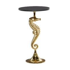 Coastal Seahorse Accent Table Gold - Olivia & May