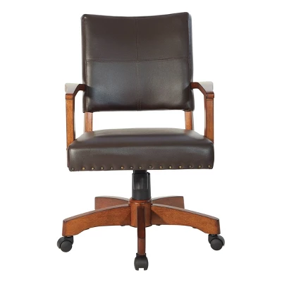Deluxe Wood Bankers Chair Faux Leather - OSP Home Furnishings 1 Deluxe Wood Bankers Chair Faux Leather - OSP Home Furnishings