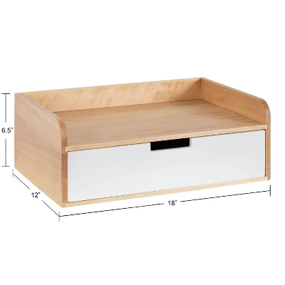 18" X 7" Kitt Floating Side Table Shelf White/Natural - Kate & Laurel All Things Decor 1 18" X 7" Kitt Floating Side Table Shelf White/Natural - Kate & Laurel All Things Decor