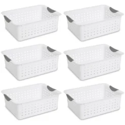 Sterilite Ultra Ventilated Open Top Plastic Storage Organizer Basket With Gray Contoured Carrying Handles 14 Sterilite Ultra Ventilated Open Top Plastic Storage Organizer Basket With Gray Contoured Carrying Handles -Cheap Furniture Store GUEST 572db26e 526a 40d7 ad67 8fbcf035d85d