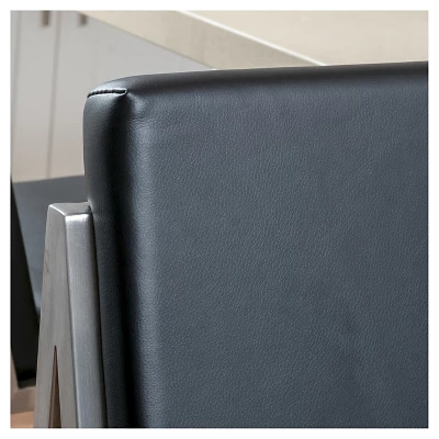 Set Of 2 29.50" Vasilus Bonded Leather Barstool - Christopher Knight Home 2 Set Of 2 29.50" Vasilus Bonded Leather Barstool - Christopher Knight Home - Image 2