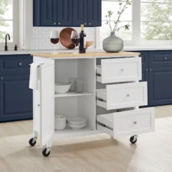 Soren Wood Top Kitchen Island/Cart Natural/White - Crosley -Cheap Furniture Store GUEST 589ebe61 bf95 4f9f 8320 7845b763ef6d