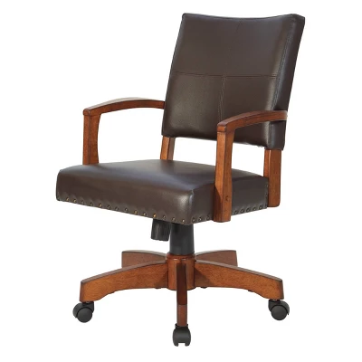 Deluxe Wood Bankers Chair Faux Leather - OSP Home Furnishings 2 Deluxe Wood Bankers Chair Faux Leather - OSP Home Furnishings - Image 2