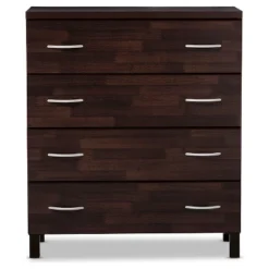 Mayson Modern And Contemporary Wood 4 Drawer Storage Chest Oak Brown Finish - Baxton Studio