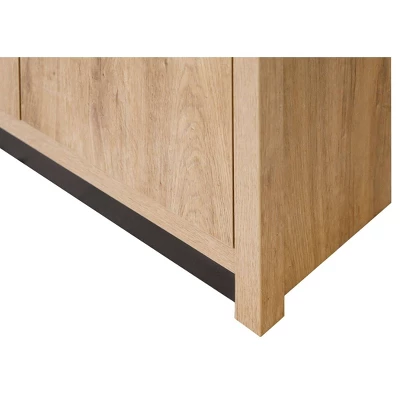 78" Abbott Contemporary Wood Laminate Bookcase With Doors Light Brown - Martin Furniture 3 78" Abbott Contemporary Wood Laminate Bookcase With Doors Light Brown - Martin Furniture - Image 3