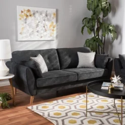 Miranda Mid-Century Modern Fabric Upholstered Sofa Dark Gray - Baxton Studio 16 Miranda Mid-Century Modern Fabric Upholstered Sofa Dark Gray - Baxton Studio -Cheap Furniture Store GUEST 66193c4c 26e8 4f5a af99 b77af57ef15a