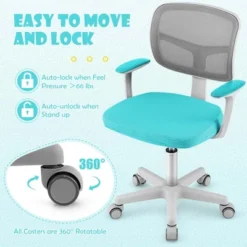 Costway Auto Lock Kids Mesh Chair With Armrests Height Adjustable 360-Degree Swivel PinkBlue -Cheap Furniture Store GUEST 689d2711 ca41 467f aadd b7f0c750d685