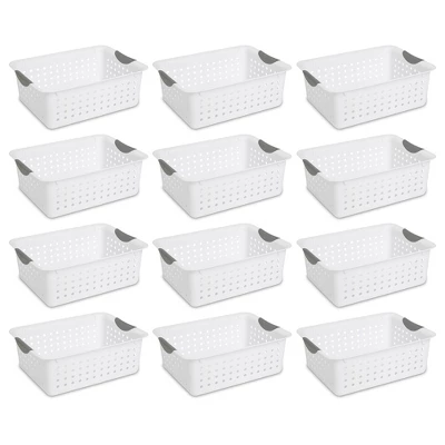 Sterilite Ultra Ventilated Open Top Plastic Storage Organizer Basket With Gray Contoured Carrying Handles 7 Sterilite Ultra Ventilated Open Top Plastic Storage Organizer Basket With Gray Contoured Carrying Handles - Image 7