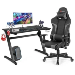 Costway Z-Shaped Racing Style Desk & Massage Gaming Chair Set For Home Office 23 Costway Z-Shaped Racing Style Desk & Massage Gaming Chair Set For Home Office -Cheap Furniture Store GUEST 6a93f44c 201f 44d8 93c1 cdc50c85205b