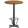 Emma And Oliver 30" Round Laminate Bar Table With 22"x22" Foot Ring Base