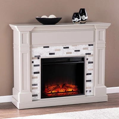Talsham Base Electric Fireplace With Marble Surround Gray - Aiden Lane 2 Talsham Base Electric Fireplace With Marble Surround Gray - Aiden Lane - Image 2