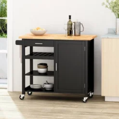 Westcliffe Contemporary Kitchen Cart With Wheels - Christopher Knight Home