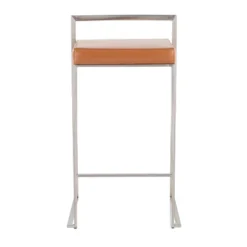 Set Of 2 Fuji Stackable Counter Height Barstools Leather/Steel - LumiSource -Cheap Furniture Store GUEST 7a4f6ccc 4347 4dfe 912f 9dc4c7e95621
