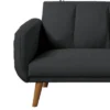 Adjustable Upholstered Sofa With Track Armrests And Angled Legs - Benzara