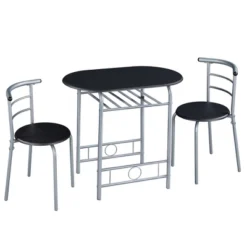 Yaheetech Round Dining Table Set For 2 With Steel Legs, Storage Rack -Cheap Furniture Store GUEST 7c47dc87 aa6a 45ac a3f5 520b7f0f791e