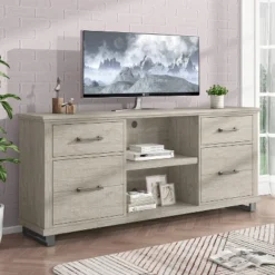 70" TV Stand For TVs Up To 78" Beige - Accent Furniture -Cheap Furniture Store GUEST 7dfd351e 96ae 4776 a080 3263783b3ceb