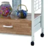 Commodious Kitchen Shelf On Casters White - Benzara