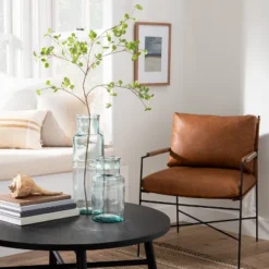 Faux Leather & Metal Accent Chair - Black/Brown - Hearth & Handâ„¢ With Magnolia