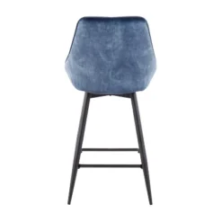 Set Of 2 Diana Velvet Steel Contemporary Counter Height Barstools Black/Blue - LumiSource -Cheap Furniture Store GUEST 8005ead9 e909 4e11 acd7 438664030c78