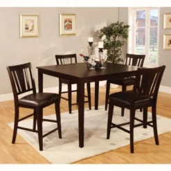 5pc Pattinson Simple Counter Dining Table Set Espresso - HOMES: Inside + Out