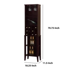 Well Designed Elegant Wine Bar With Racks Brown - Benzara -Cheap Furniture Store GUEST 82dab6f2 93dd 43c3 ae44 ea0bd383b19e